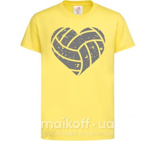 Детская футболка Volleyball heart Лимонный фото