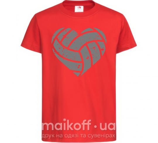 Детская футболка Volleyball heart Красный фото