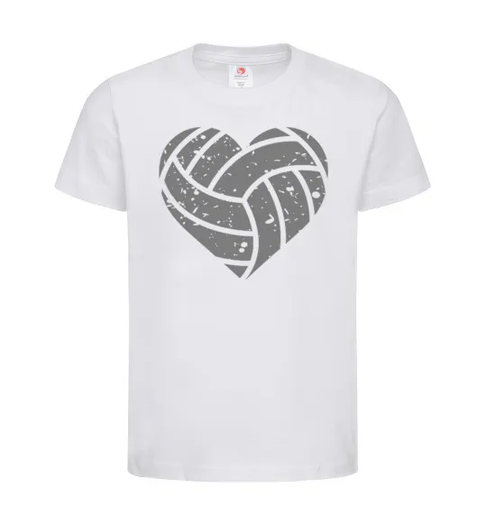 Детская футболка Volleyball heart Белый фото