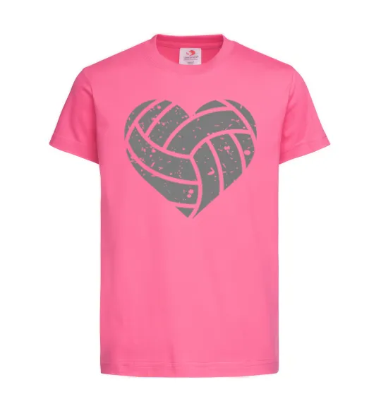 Детская футболка Volleyball heart Ярко-розовый фото