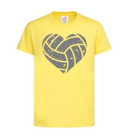 Детская футболка Volleyball heart Лимонный фото