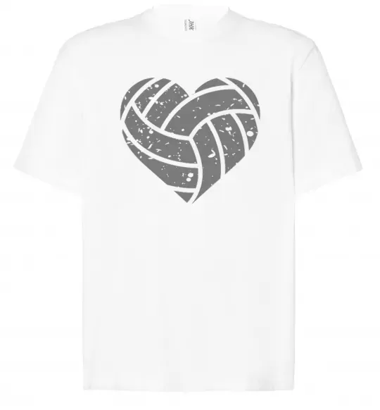 Футболка Оверсайз Volleyball heart Білий фото
