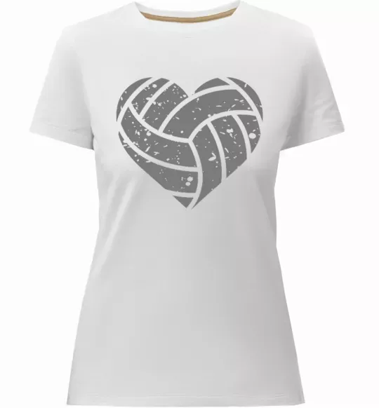 Женская премиум футболка Volleyball heart Белый фото