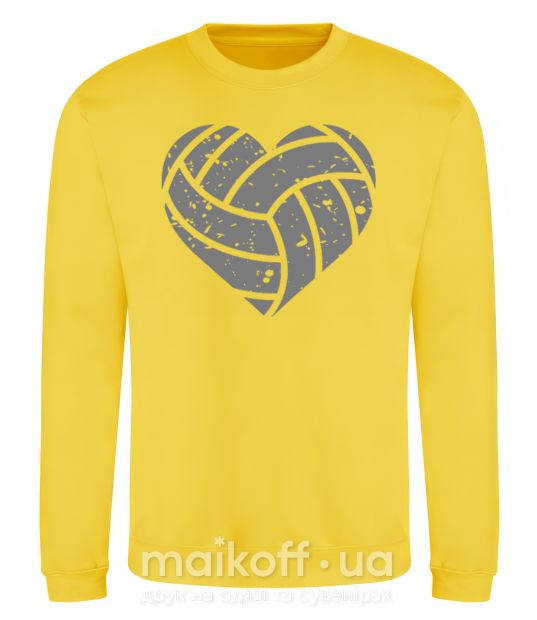 Світшот Volleyball heart Сонячно жовтий фото