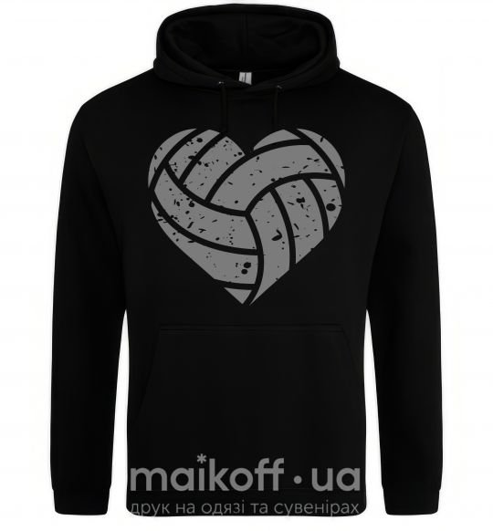 Чоловіча толстовка (худі) Volleyball heart Чорний фото