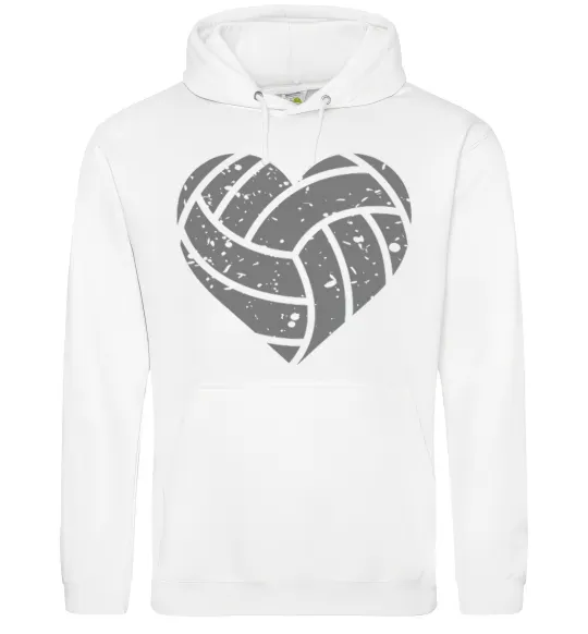 Чоловіча толстовка (худі) Volleyball heart Білий фото