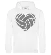 Чоловіча толстовка (худі) Volleyball heart Білий фото