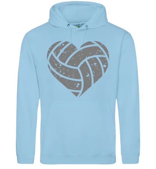 Чоловіча толстовка (худі) Volleyball heart Блакитний фото