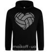 Женская толстовка (худи) Volleyball heart Черный фото