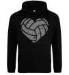 Жіноча толстовка (худі) Volleyball heart Чорний Жіноча толстовка (худі) Volleyball heart Чорний фото