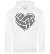 Женская толстовка (худи) Volleyball heart Белый фото