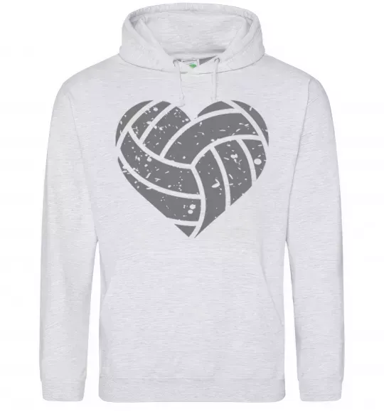 Жіноча толстовка (худі) Volleyball heart Сірий меланж фото