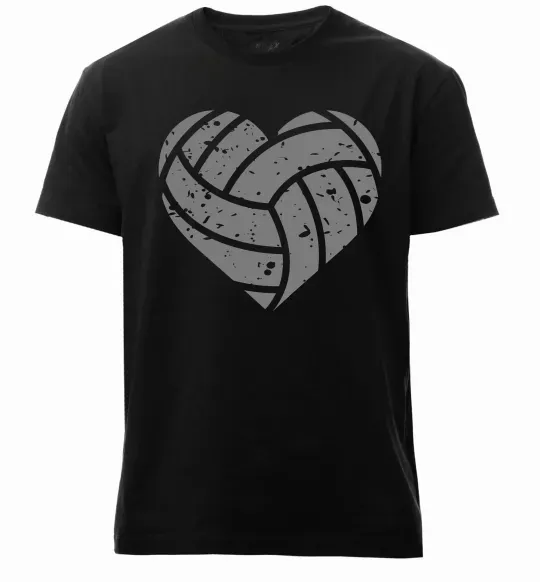 Чоловіча преміум футболка Volleyball heart Чорний фото