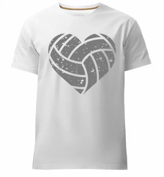 Чоловіча преміум футболка Volleyball heart Білий фото