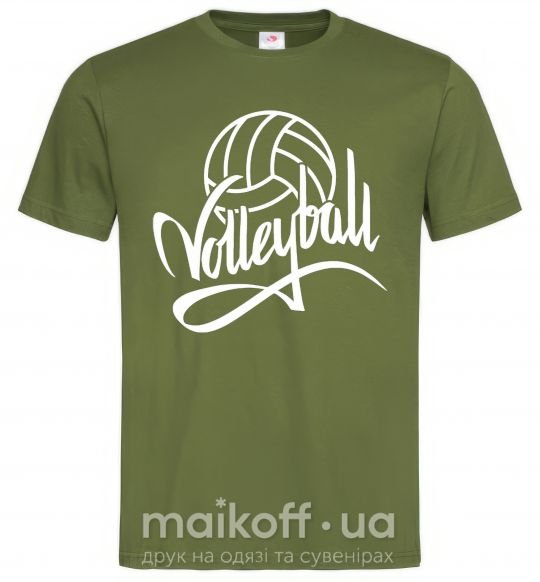 Мужская футболка Volleyball print Оливковый фото