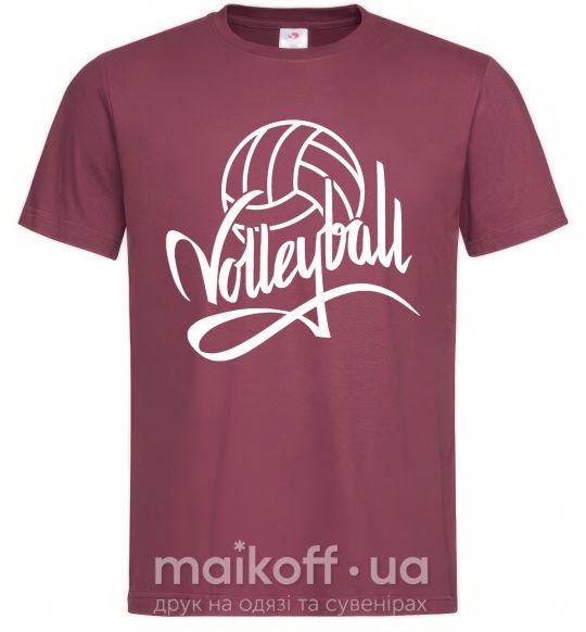 Мужская футболка Volleyball print Бордовый фото