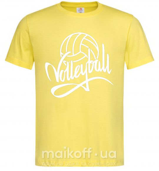 Мужская футболка Volleyball print Лимонный фото