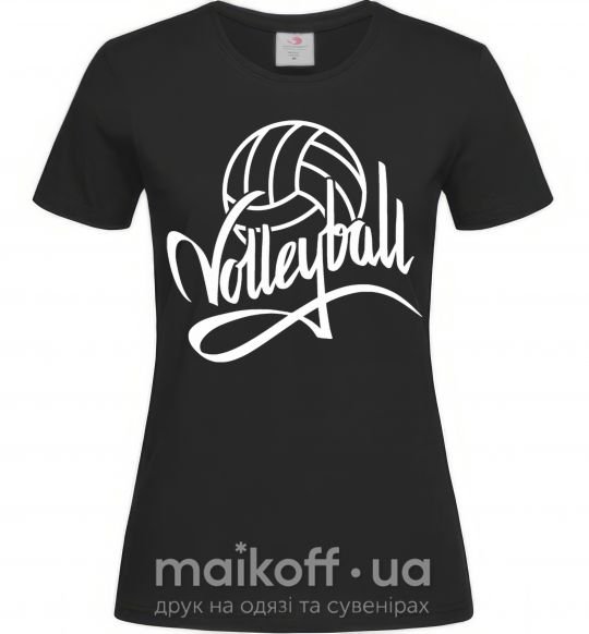 Жіноча футболка Volleyball print Чорний фото