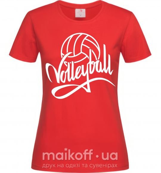Жіноча футболка Volleyball print Червоний фото