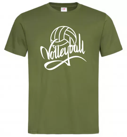 Мужская футболка Volleyball print Оливковый фото