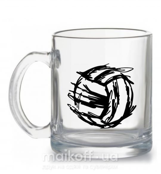 Чашка стеклянная Мяч штрихи Прозрачный фото