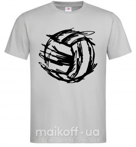 Мужская футболка Мяч штрихи Серый фото