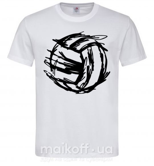 Чоловіча футболка Мяч штрихи Білий фото