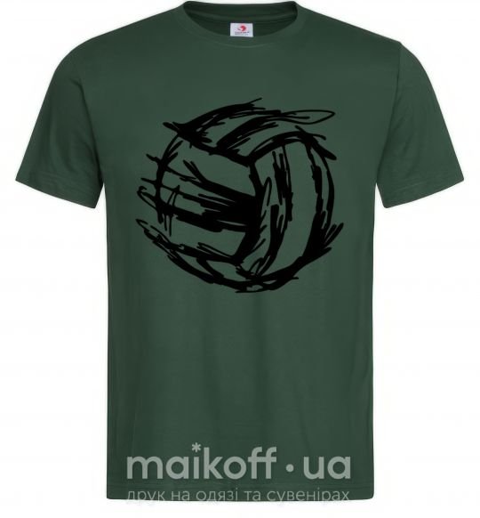 Мужская футболка Мяч штрихи Темно-зеленый фото