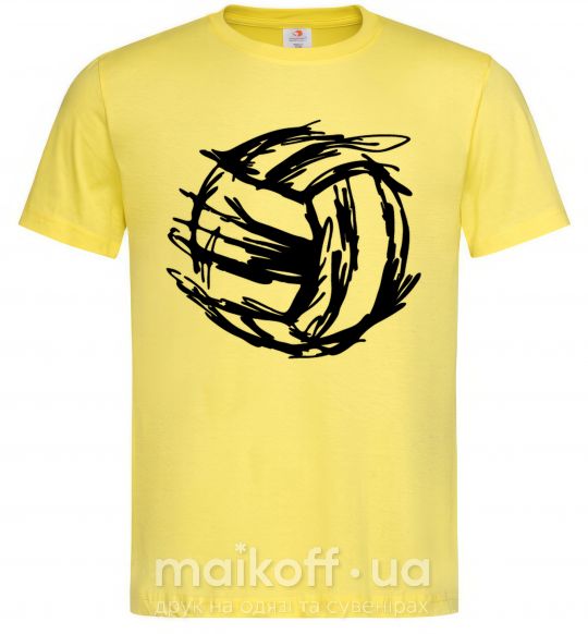 Мужская футболка Мяч штрихи Лимонный фото