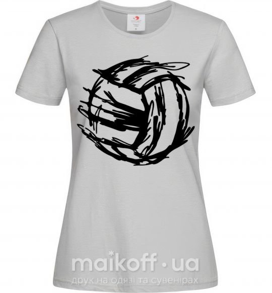 Женская футболка Мяч штрихи Серый фото