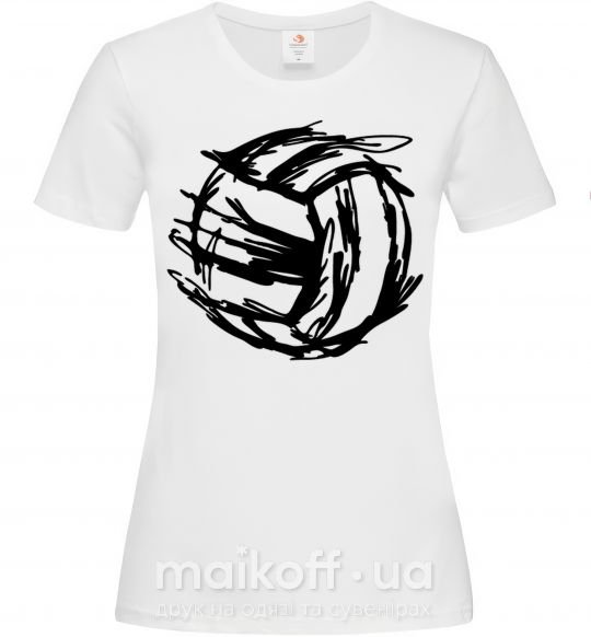 Женская футболка Мяч штрихи Белый фото