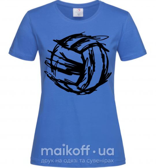 Жіноча футболка Мяч штрихи Яскраво-синій фото