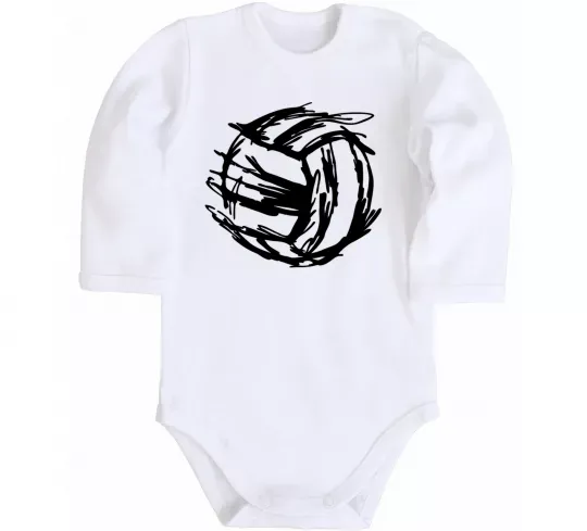 Детский боди М'яч штрихи Белый фото