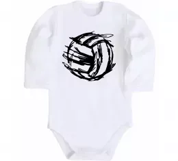 Детский боди Волейбол м'яч з серцем Белый фото Детский боди Волейбол м'яч з серцем Белый фото