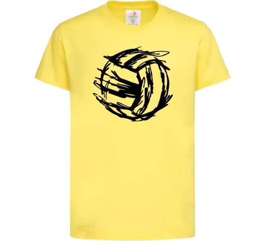 Детская футболка М'яч штрихи Лимонный фото