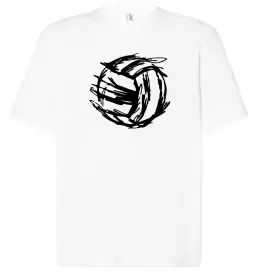 Футболка Оверсайз Волейбол м'яч з серцем Белый фото Футболка Оверсайз Волейбол м'яч з серцем Белый фото