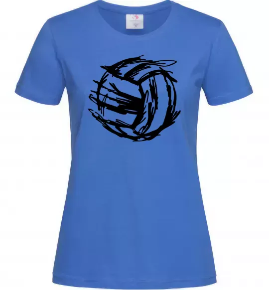 Жіноча футболка М'яч штрихи Яскраво-синій фото