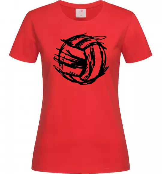 Жіноча футболка М'яч штрихи Червоний фото