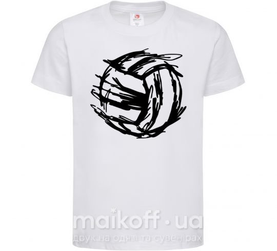 Детская футболка Мяч штрихи Белый фото