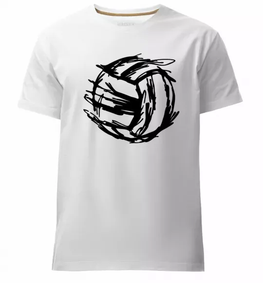 Мужская премиум футболка М'яч штрихи Белый фото