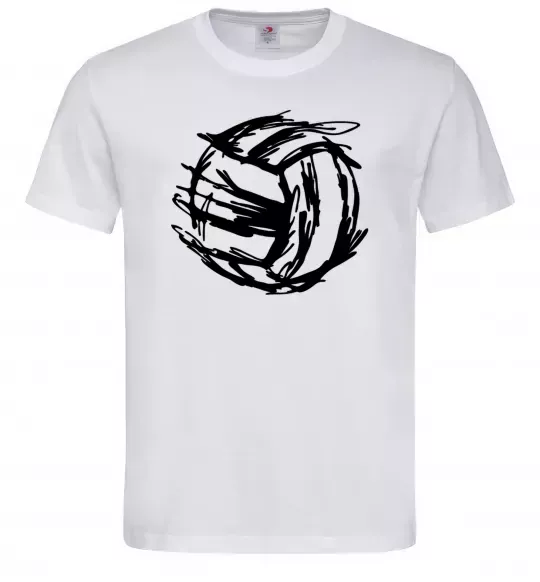 Мужская футболка М'яч штрихи Белый фото