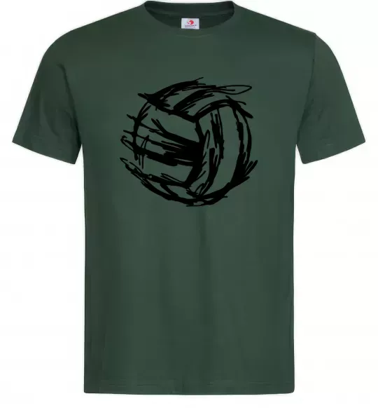 Мужская футболка М'яч штрихи Темно-зеленый фото