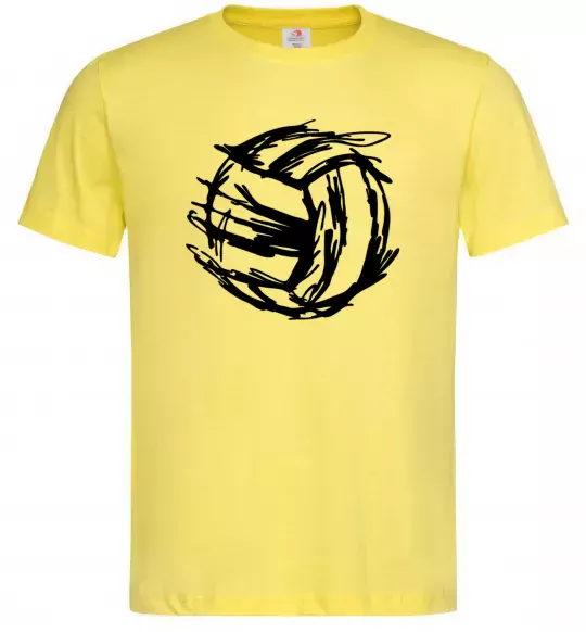 Мужская футболка М'яч штрихи Лимонный фото