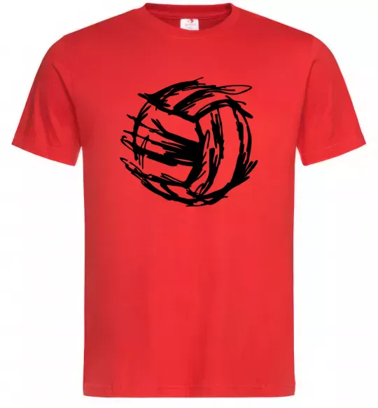 Мужская футболка М'яч штрихи Красный фото