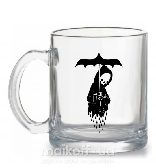 Чашка скляна Raining death Прозорий фото