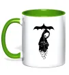 Чашка з кольоровою ручкою Raining death Зелений Чашка з кольоровою ручкою Raining death Зелений фото