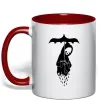 Чашка з кольоровою ручкою Raining death Червоний Чашка з кольоровою ручкою Raining death Червоний фото