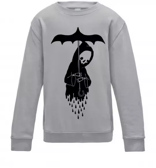 Детский Свитшот Raining death Серый меланж фото