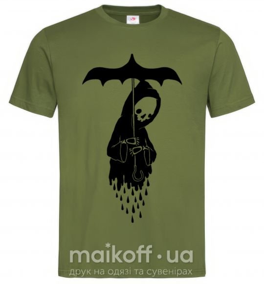 Мужская футболка Raining death Оливковый фото