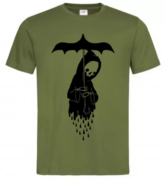 Мужская футболка Raining death Оливковый фото